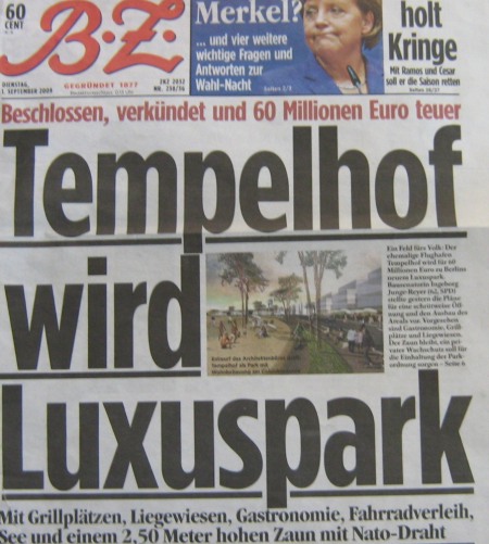 Titel BZ vom 1.9.2009